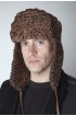 Brown karakul lamb fur hat, Russian style 